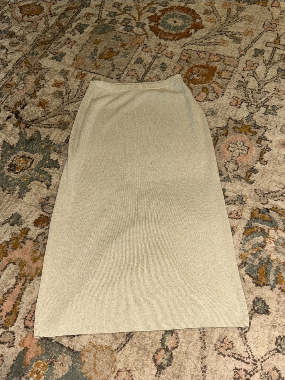 Merona Classic Cream Knit Midi Skirt Size Small